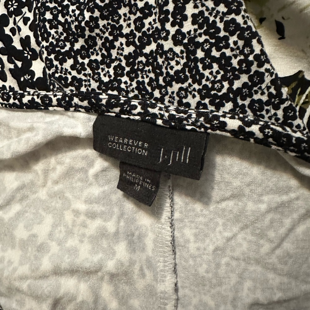 J Jill Wearever Collection Swing Tank Mixed Ditsy Floral Dress Black M - Picture 5 of 6